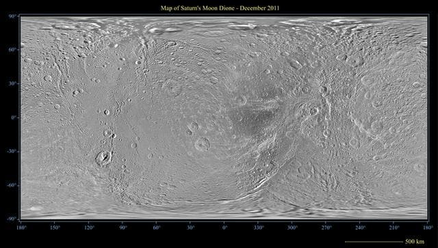 NASA image: Dione Polar Maps - December 2011