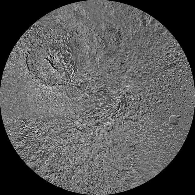 NASA image: Tethys North Polar Map - June 2012