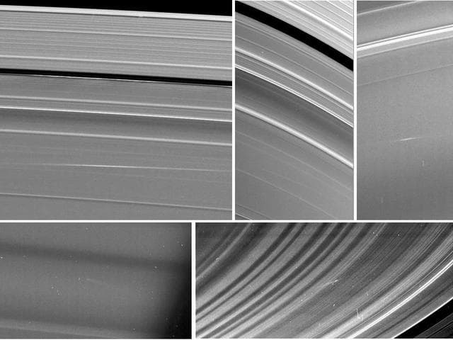 NASA image: Meteors Meet Saturn Rings