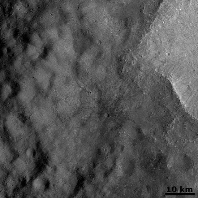 NASA image: Fresh Dark Ray Crater