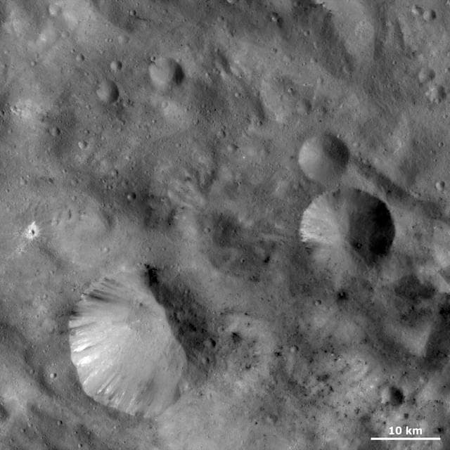NASA image: Unusual Craters on Vesta II