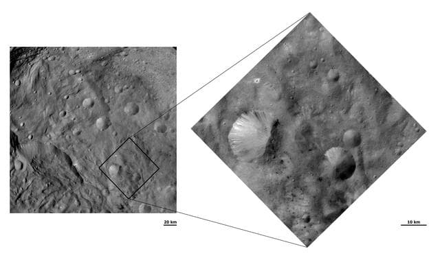 NASA image: Unusual Craters on Vesta III