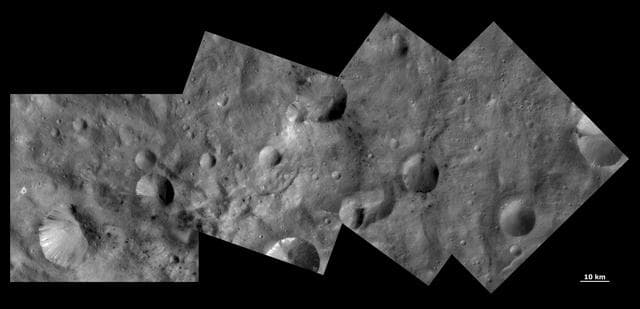NASA image: Unusual Craters on Vesta IV