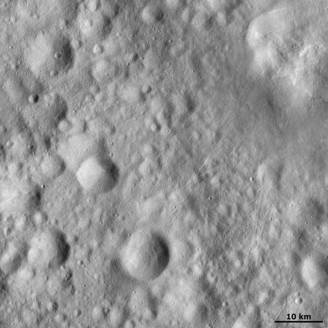 NASA image: Rilles on Vesta Surface
