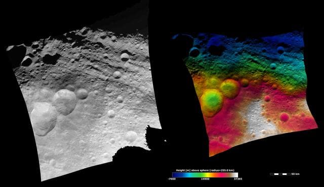 NASA image: Topography of the Snowman Craters and Surrounding Area