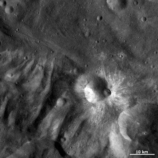 NASA image: Bright Rayed Craters in Tuccia Quadrangle