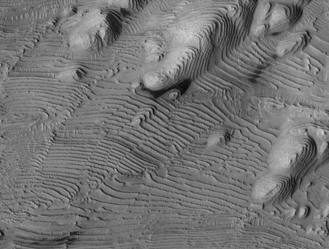 NASA image: Rhythmic Layering in Danielson Crater on Mars