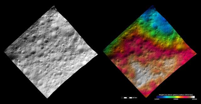 NASA image: Topography and Albedo Image of Part of Lucaria Tholus Quadrangle