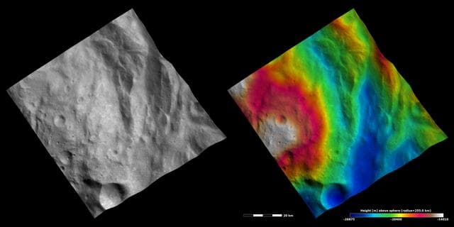 NASA image: Topography and Albedo Image of Central Complex and Hummocky Terrain