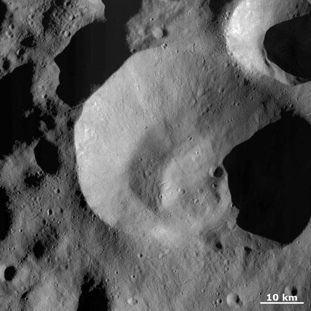 NASA image: Caparronia Crater Covered with Ejecta and Small, Secondary Craters