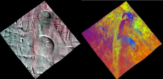 NASA image: Fresh Impact Craters on Asteroid Vesta