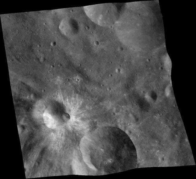 NASA image: Crater Characteristics on Asteroid Vesta