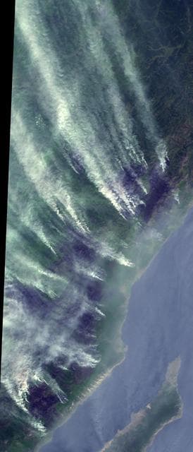 NASA image: Wildfires Threatening Ancient Siberian Lake