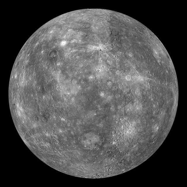NASA image: Mercury Globe: 0°N, 90°E