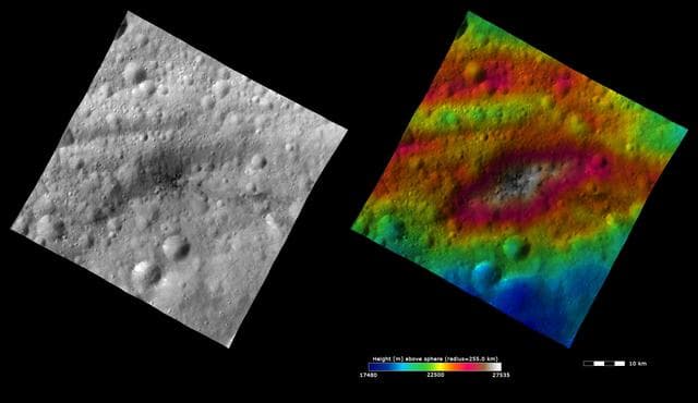 NASA image: Topography and Albedo Image of Lucaria Tholus