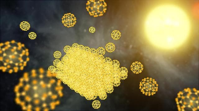 NASA image: Building a Buckyball Particle in Space Artist Concept