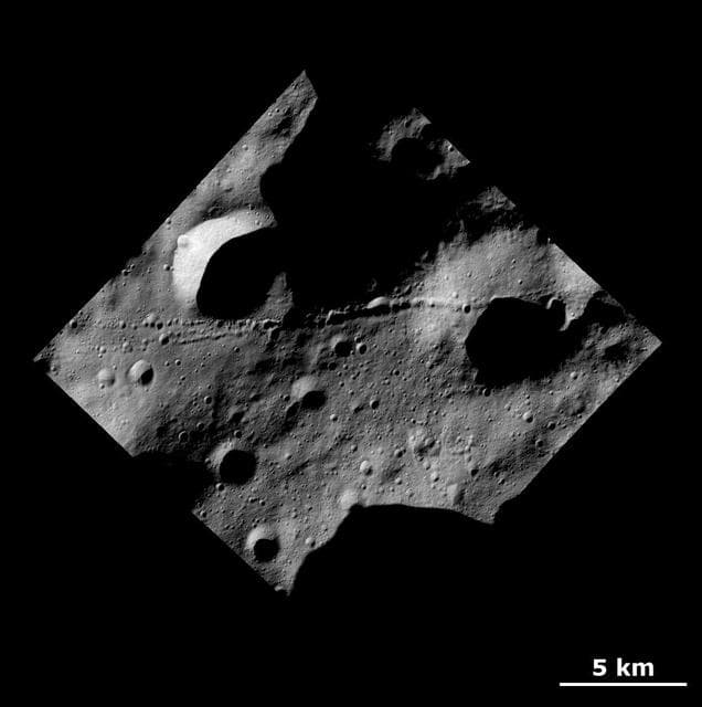 NASA image: Unusual Crater Chains and Ridges
