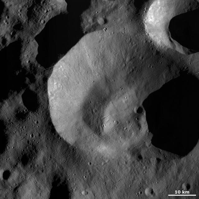 NASA image: Impact Crater with Unusual Rim
