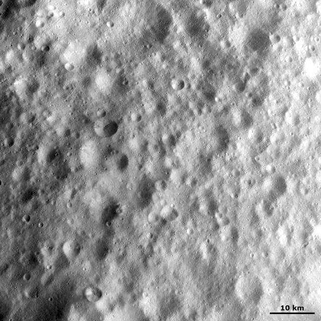 NASA image: Cratered Terrain in Vesta Equatorial Region