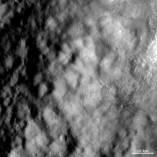 NASA image: Ejecta and Dark Rayed Crater