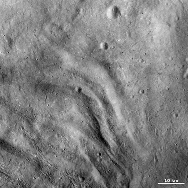 NASA image: Undulating Terrain in Vesta Southern Hemisphere