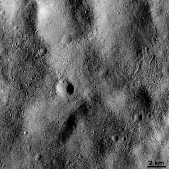 NASA image: Markings of Ejected Material on Vesta Surface