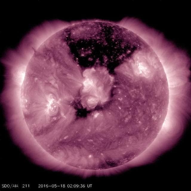 NASA image: Coronal Hole Front and Center