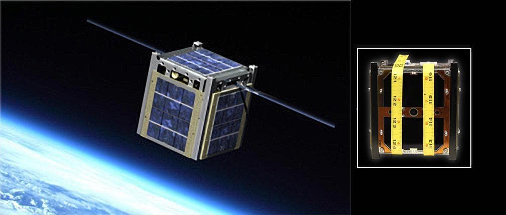 NASA image: CubeSat Artist Rendering and NASA M-Cubed/COVE