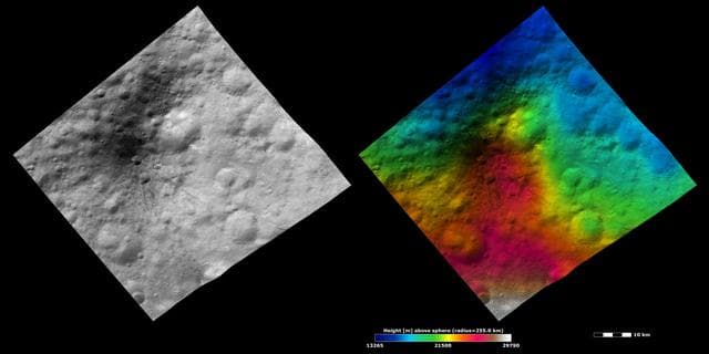 NASA image: Brightness and Topography Images of a Dark Hill