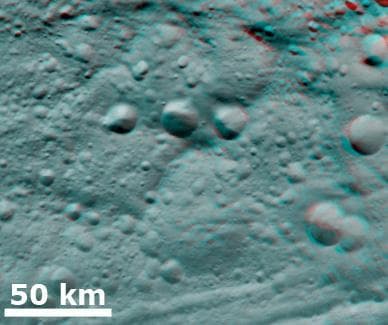 NASA image: 3-D Image of Degraded Craters