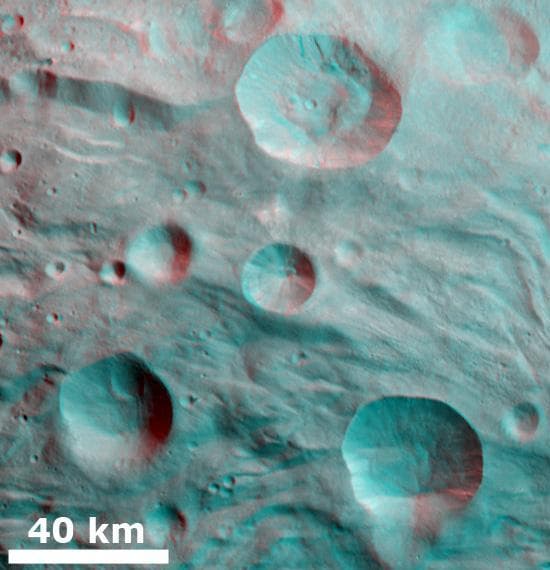 NASA image: 3-D Image of Partially Degraded Craters