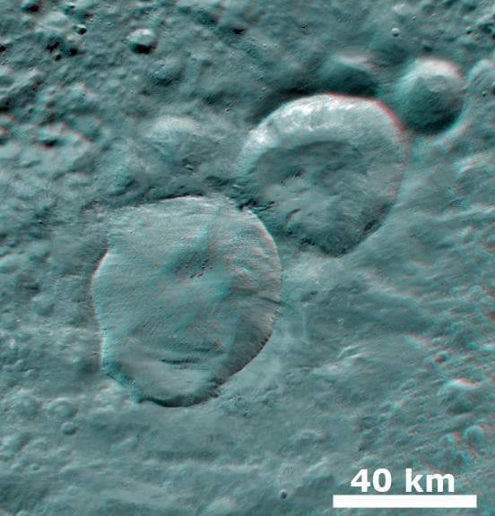 NASA image: 3-D Image of Fresh Craters