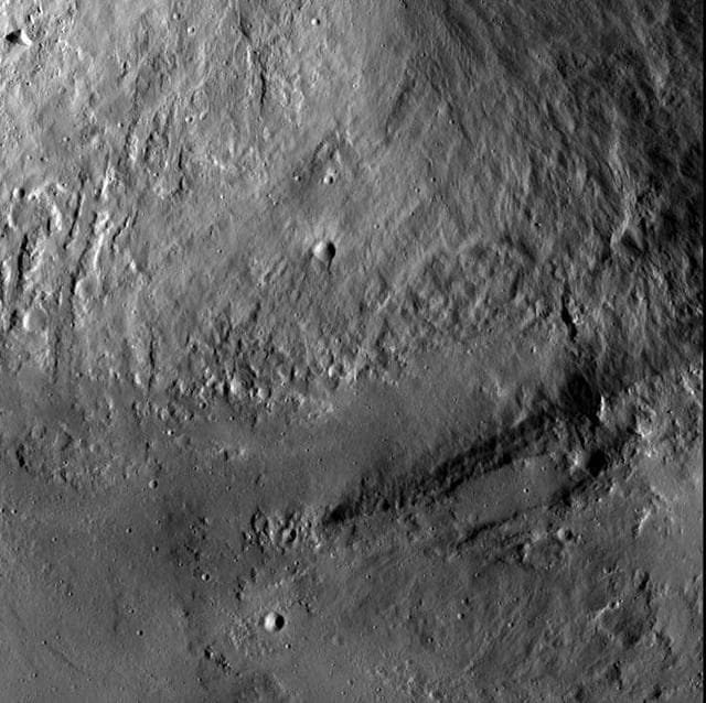 NASA image: Wall and Terrace at Marcia Crater