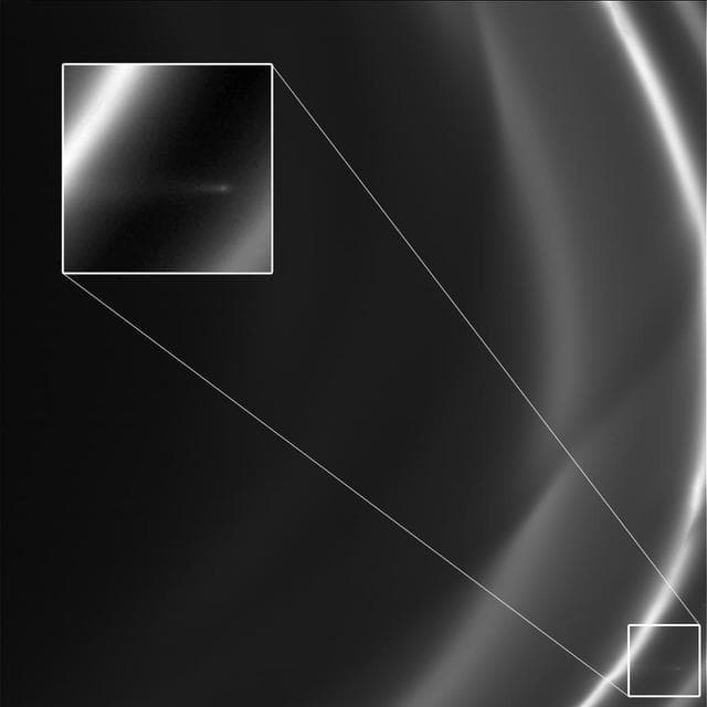NASA image: Small Trail at Saturn Orbit Insertion
