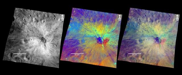 NASA image: Vibidia Crater in Color