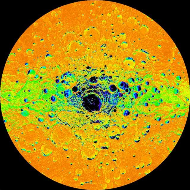 NASA image: Illumination Map of Mercury South Pole