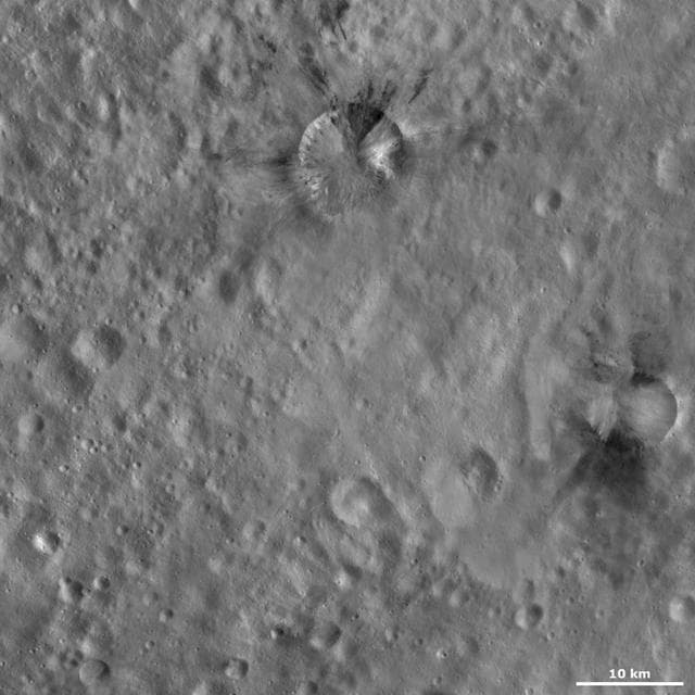NASA image: Rubria and Occia Craters