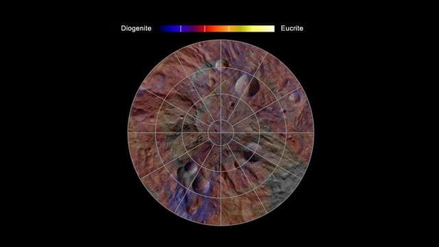 NASA image: Mineral Diversity at Vesta South Pole