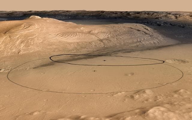 NASA image: Revised Landing Target for Mars Rover Curiosity