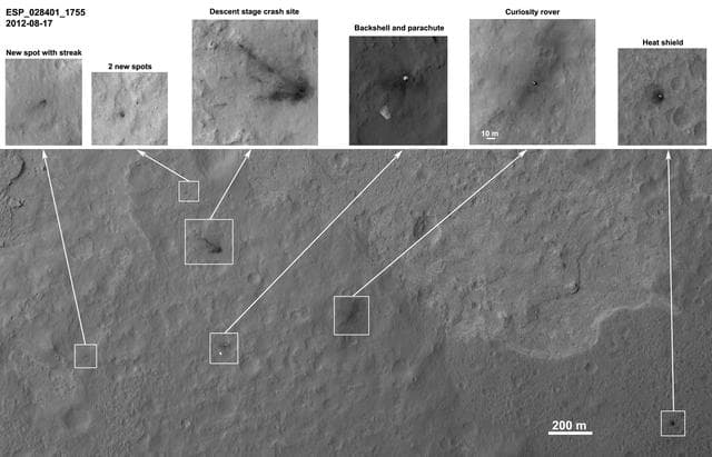 NASA image: Orbiter View of Curiosity From Nearly Straight Overhead
