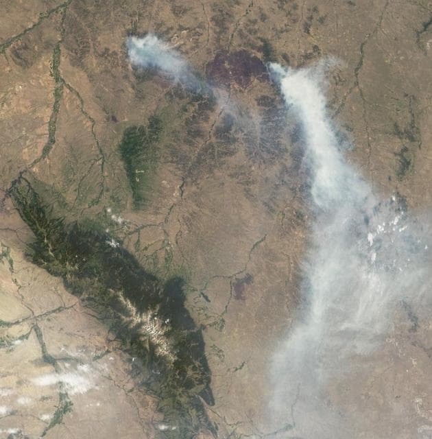 NASA image: NASA MISR Views Raging Wildfires in Southeastern Montana
