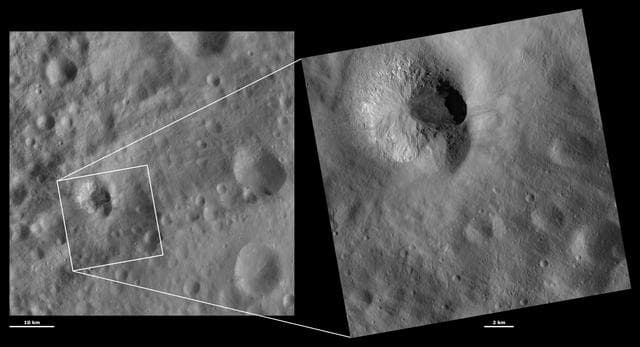 NASA image: HAMO and LAMO Images of Teia Crater