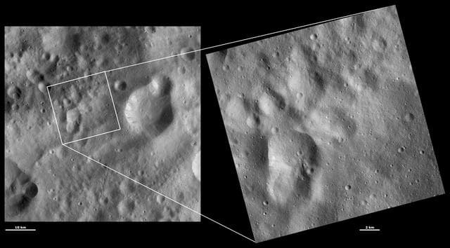 NASA image: HAMO and LAMO Images of Claudia Crater