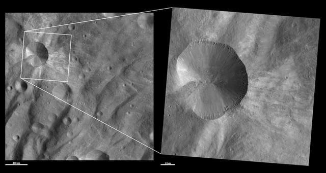 NASA image: HAMO and LAMO Images of Canuleia Crater