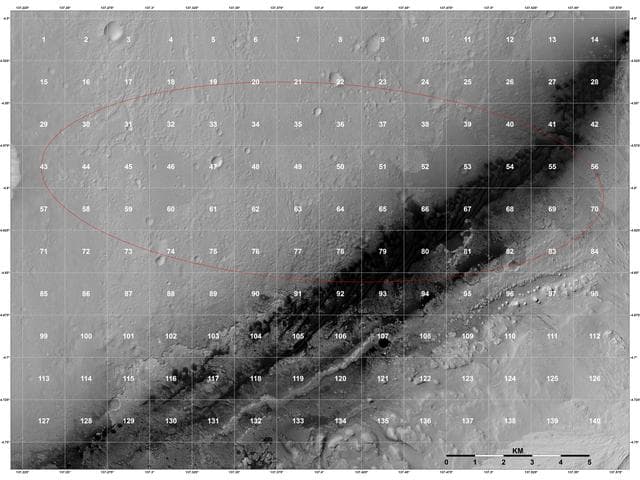 NASA image: Close-up of Curiosity Landing Region