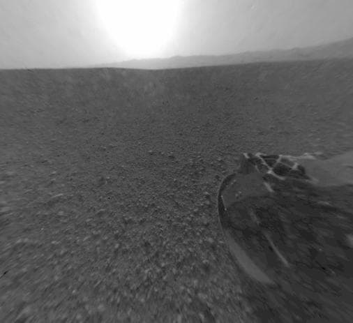 NASA image: Curiosity Rear View, Linearized