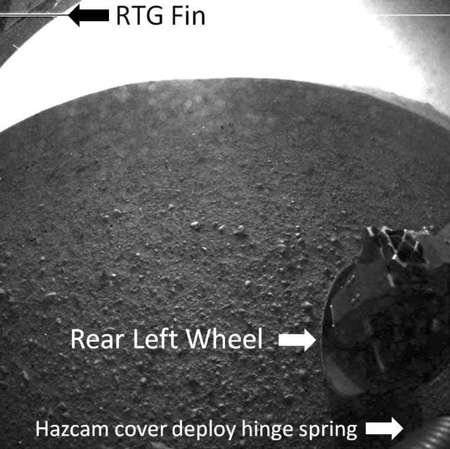 NASA image: Curiosity Rear View, Annotated