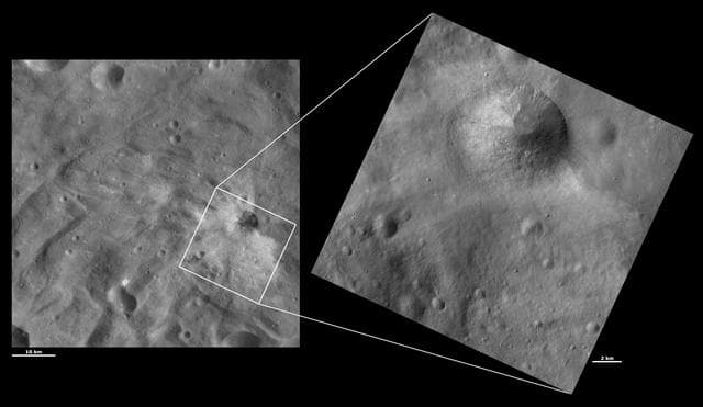 NASA image: HAMO and LAMO Images of Justina Crater