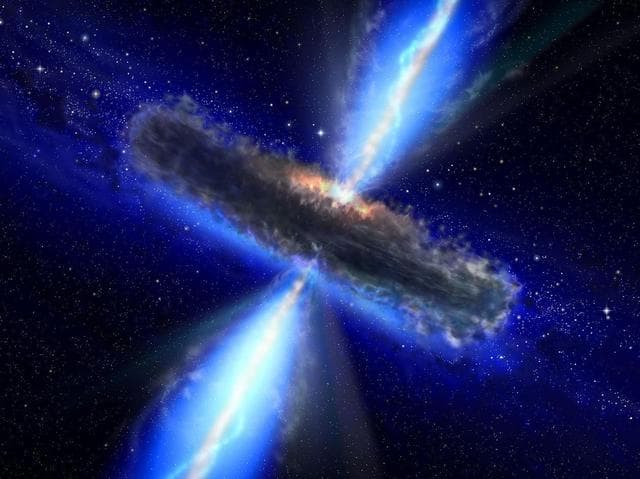 NASA image: Quasar Drenched in Water Vapor Artist Concept