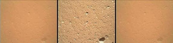 NASA image: Martian Ground Seen by Arm Camera With and Without Dust Cover Thumbnails